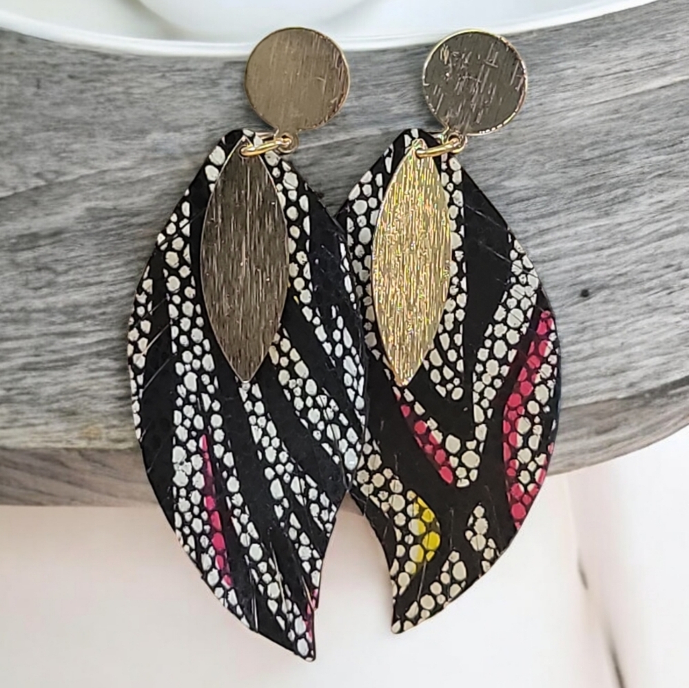 Multi colored feather fabric